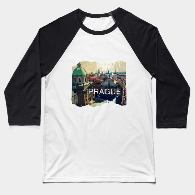 Prague Czech Republic Old city prague Baseball T-Shirt by BoogieCreates